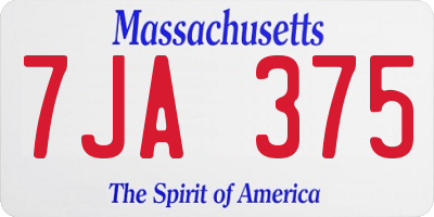 MA license plate 7JA375