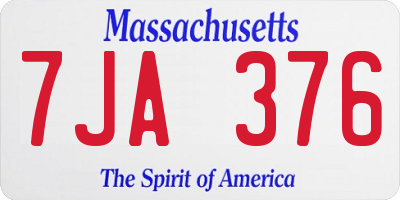 MA license plate 7JA376