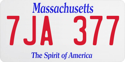 MA license plate 7JA377