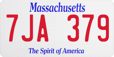 MA license plate 7JA379