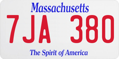 MA license plate 7JA380
