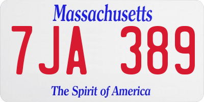 MA license plate 7JA389