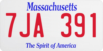 MA license plate 7JA391