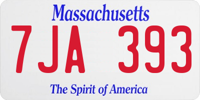 MA license plate 7JA393