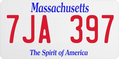 MA license plate 7JA397