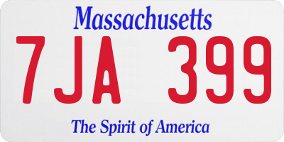 MA license plate 7JA399