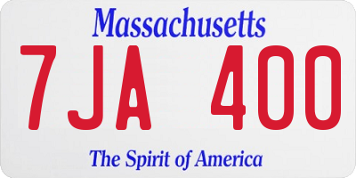 MA license plate 7JA400