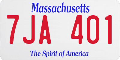 MA license plate 7JA401