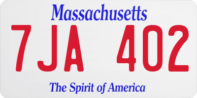 MA license plate 7JA402
