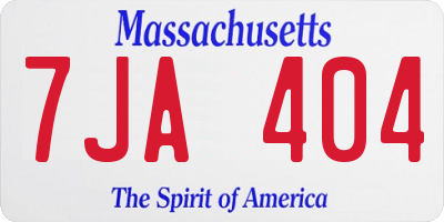 MA license plate 7JA404