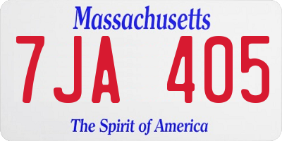 MA license plate 7JA405