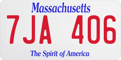 MA license plate 7JA406