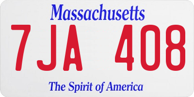 MA license plate 7JA408