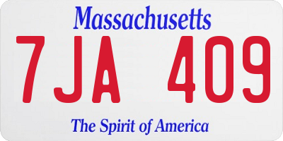 MA license plate 7JA409