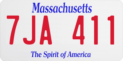 MA license plate 7JA411
