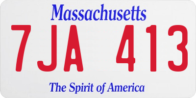 MA license plate 7JA413