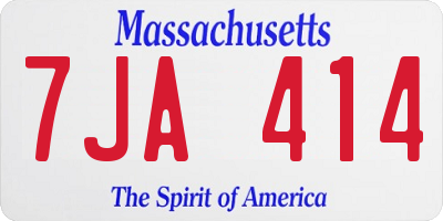 MA license plate 7JA414