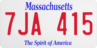 MA license plate 7JA415