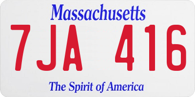 MA license plate 7JA416