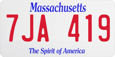 MA license plate 7JA419