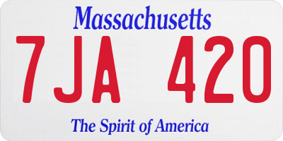 MA license plate 7JA420
