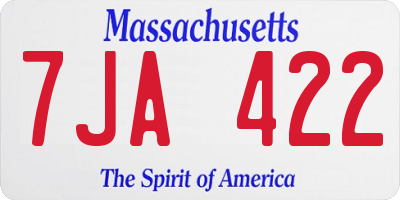 MA license plate 7JA422