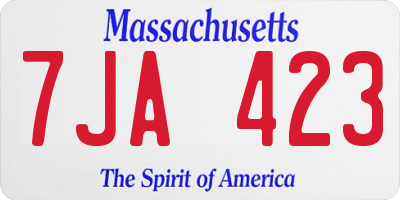 MA license plate 7JA423