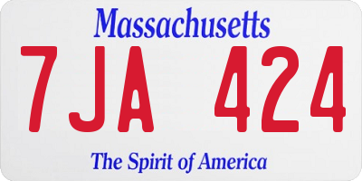 MA license plate 7JA424