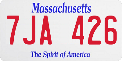 MA license plate 7JA426