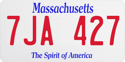 MA license plate 7JA427