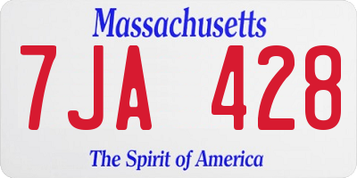 MA license plate 7JA428