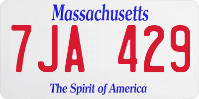 MA license plate 7JA429