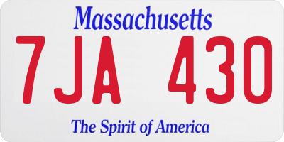 MA license plate 7JA430
