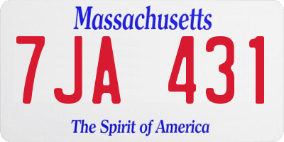 MA license plate 7JA431