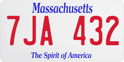 MA license plate 7JA432