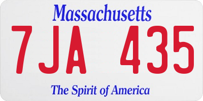 MA license plate 7JA435