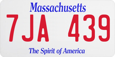 MA license plate 7JA439