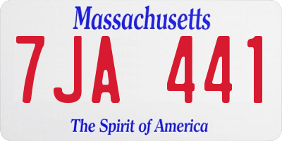 MA license plate 7JA441