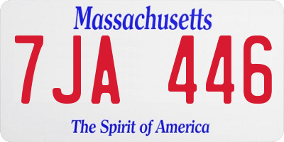 MA license plate 7JA446