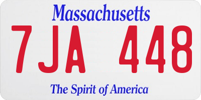 MA license plate 7JA448