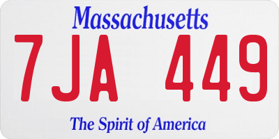 MA license plate 7JA449