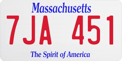 MA license plate 7JA451