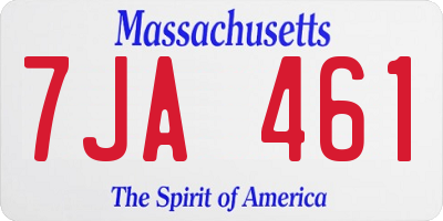 MA license plate 7JA461