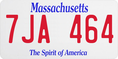 MA license plate 7JA464