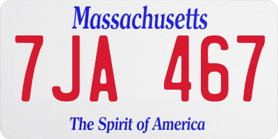 MA license plate 7JA467