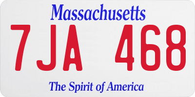 MA license plate 7JA468