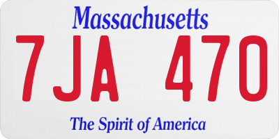 MA license plate 7JA470