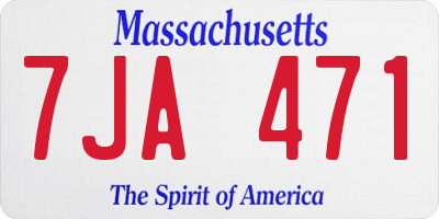 MA license plate 7JA471