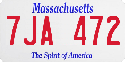 MA license plate 7JA472