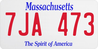 MA license plate 7JA473